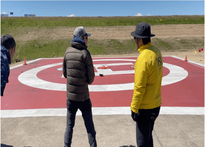 ヘリポートで行う実機訓練